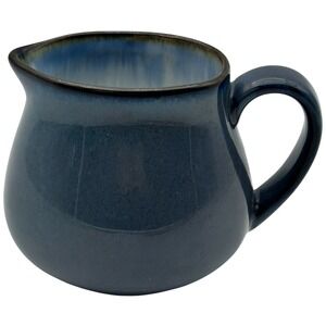 SANGO Stoneware Blue Creamer MCM Sleek Oval Design